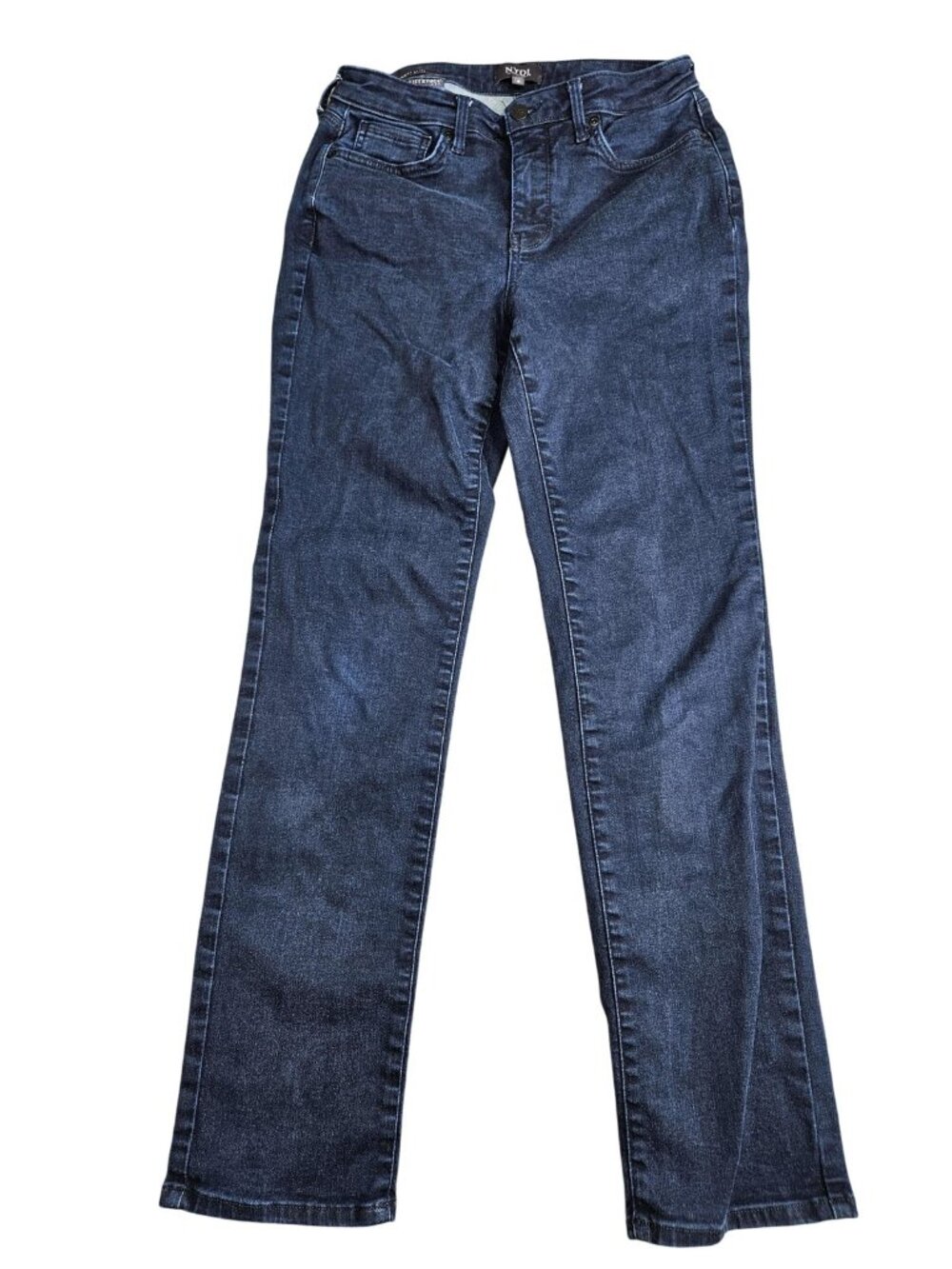 NYDJ Sheri‎ Slim Straight Jeans Womens 6 Blue Dark Wash Lift Tuck Stretch Denim